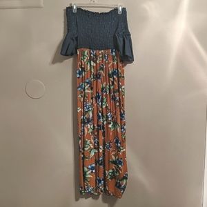 Off shoulder mid length dress